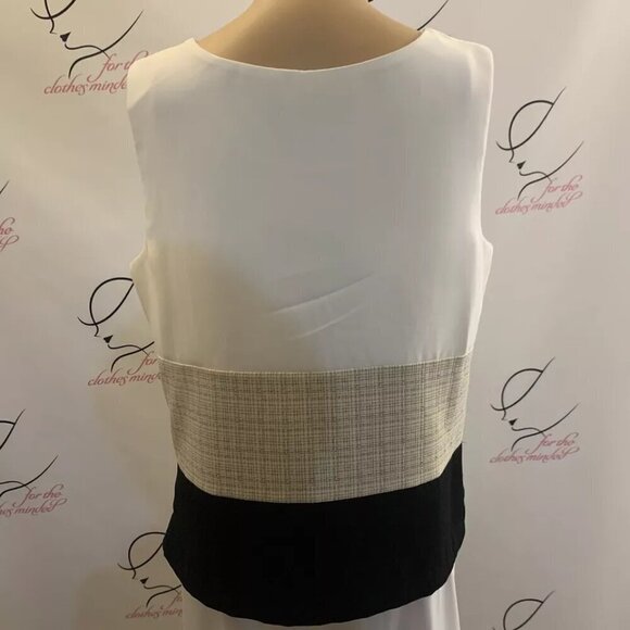 Perceptions. Size 10. 3 Color Shell. Size Zip. Poly. Sleeveless Top. B86 - Picture 3 of 4